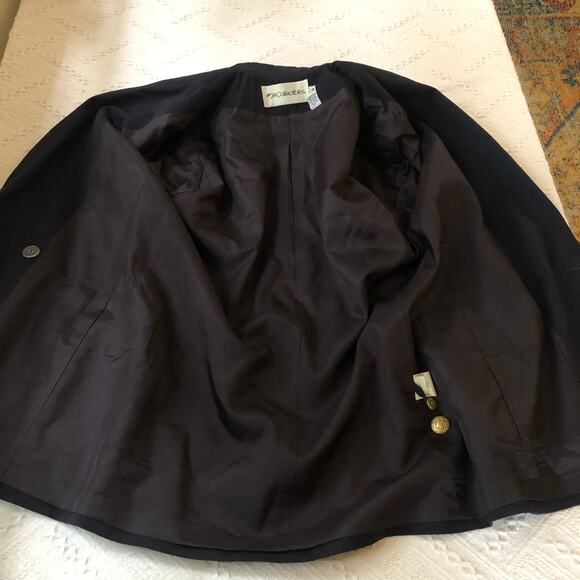 VTG JH Collectibles Wool Blazer Navy Double Breasted 12 M/L Union USA Preppy - Picture 8 of 14